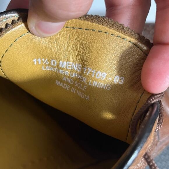 VTG FLORSHEIM IMPERIAL BROWN PEBBLED LEATHER WINGTIPS KENMOOR 11.5D - Picture 9 of 10